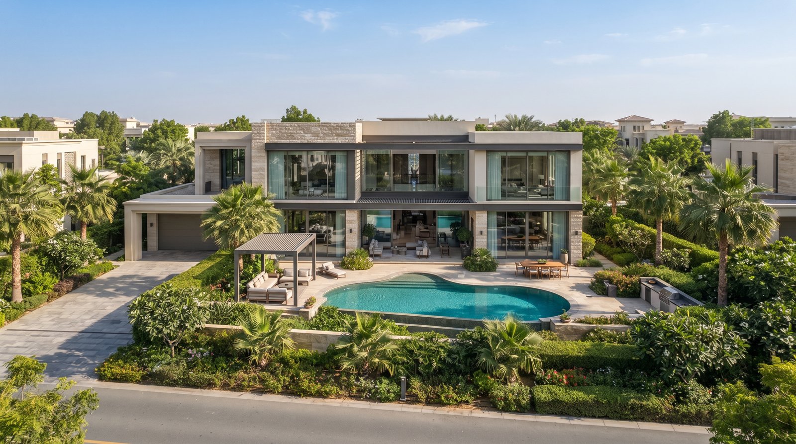 Luxury house in Dubai with private pool and garden