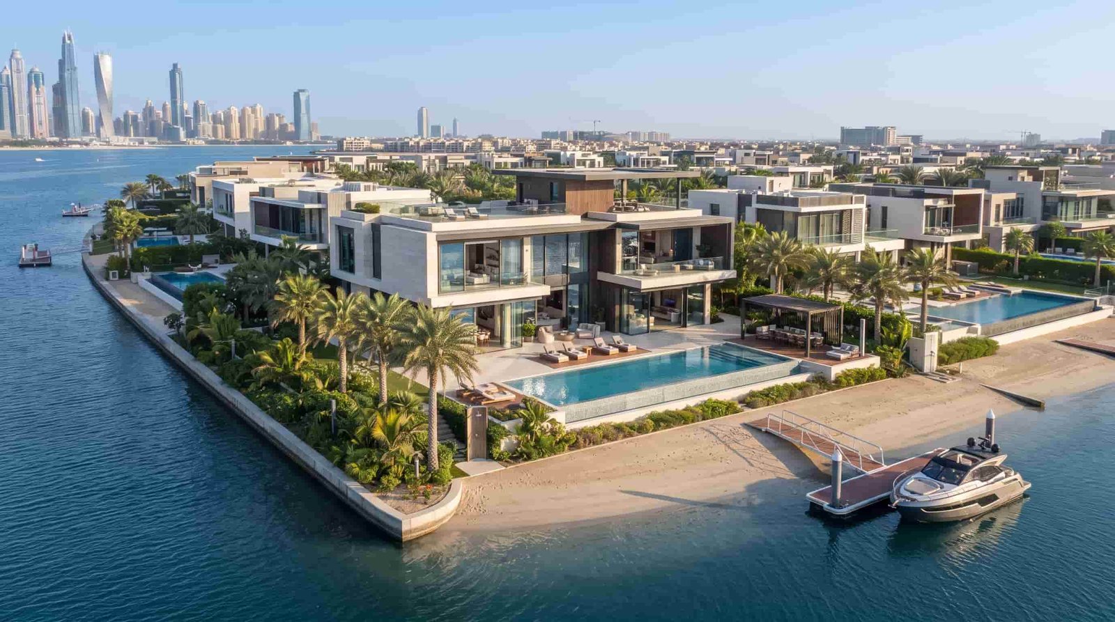 Luxury Palm Jumeirah waterfront villa representing rental property investment