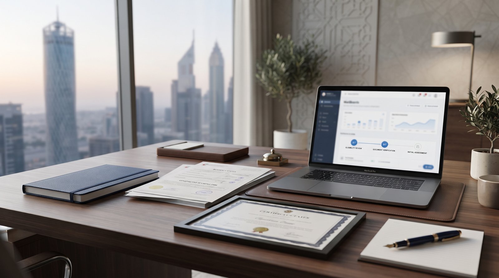 Documents and professional credentials representing UAE citizenship eligibility