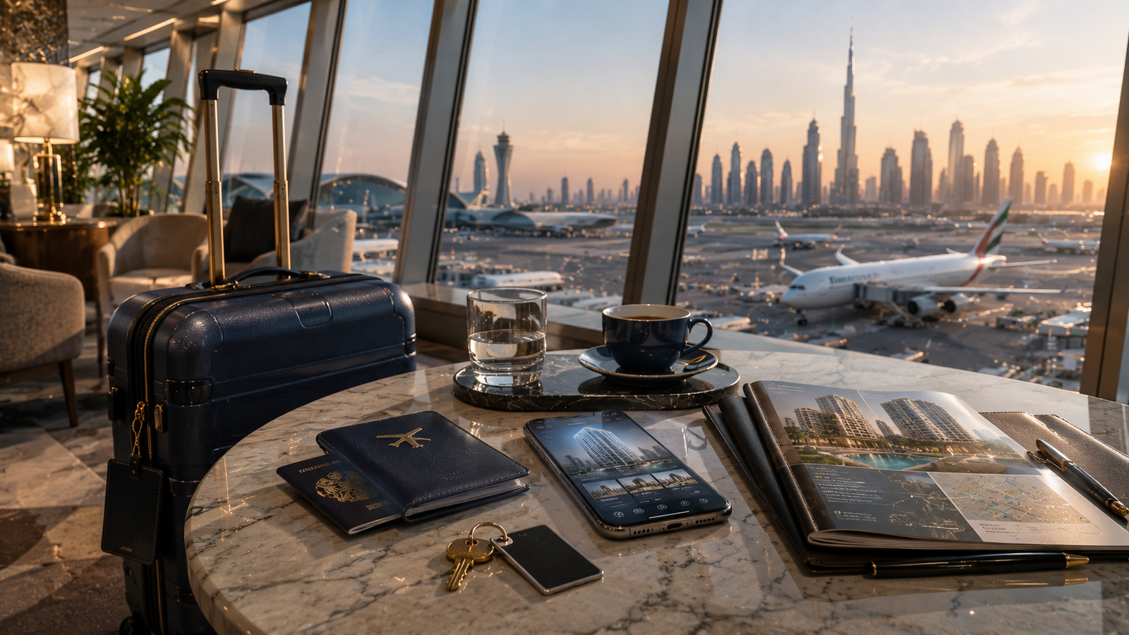 International travel and Dubai property ownership concept representing Golden Visa planning for US investors
