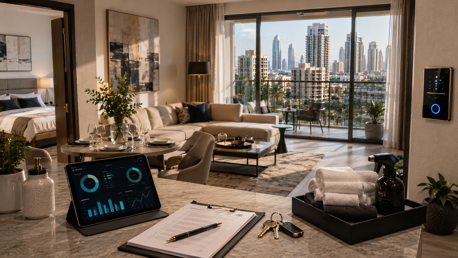 Furnished Dubai apartment prepared for tenants representing rental income and property investment performance